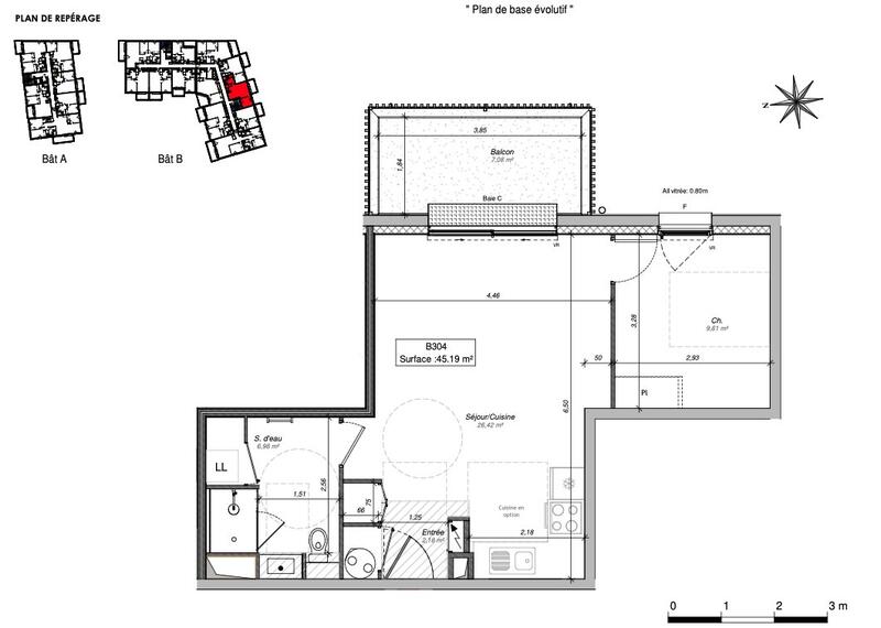 Appartement - 45 m² - 2 pièces