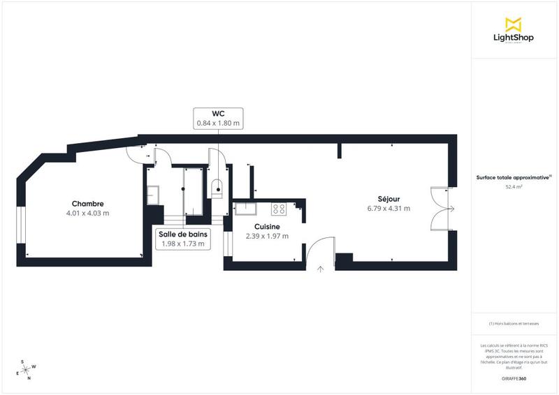 Appartement - 53 m² - 2 pièces