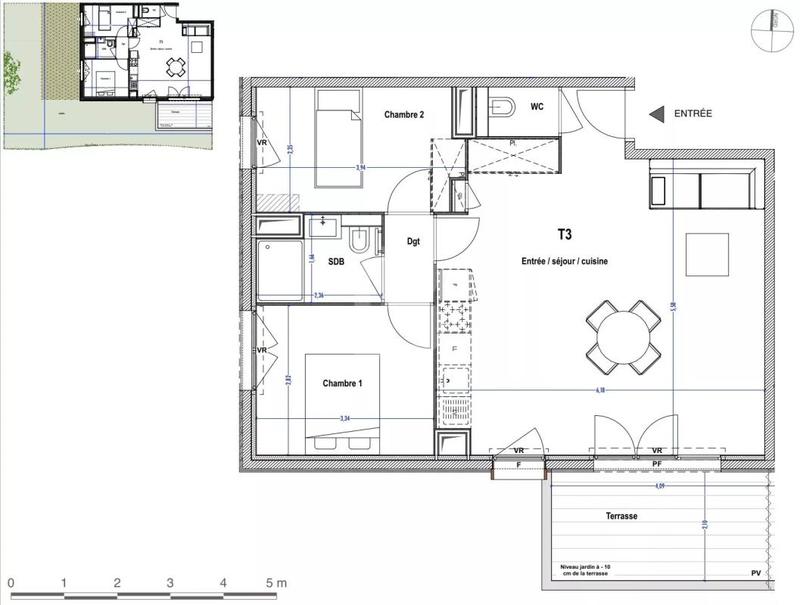 Appartement - 60 m² - 3 pièces