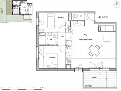 Appartement - 60 m² - 3 pièces