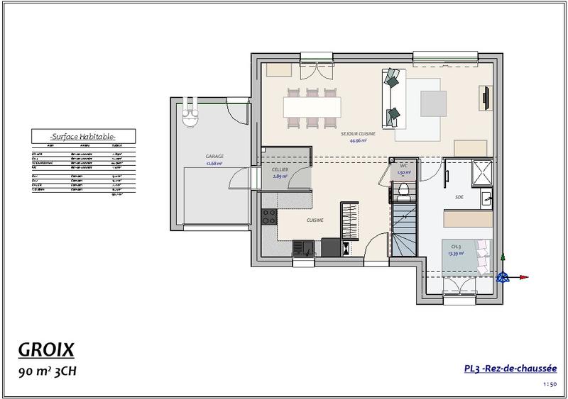 Maison - 90 m² - 4 pièces