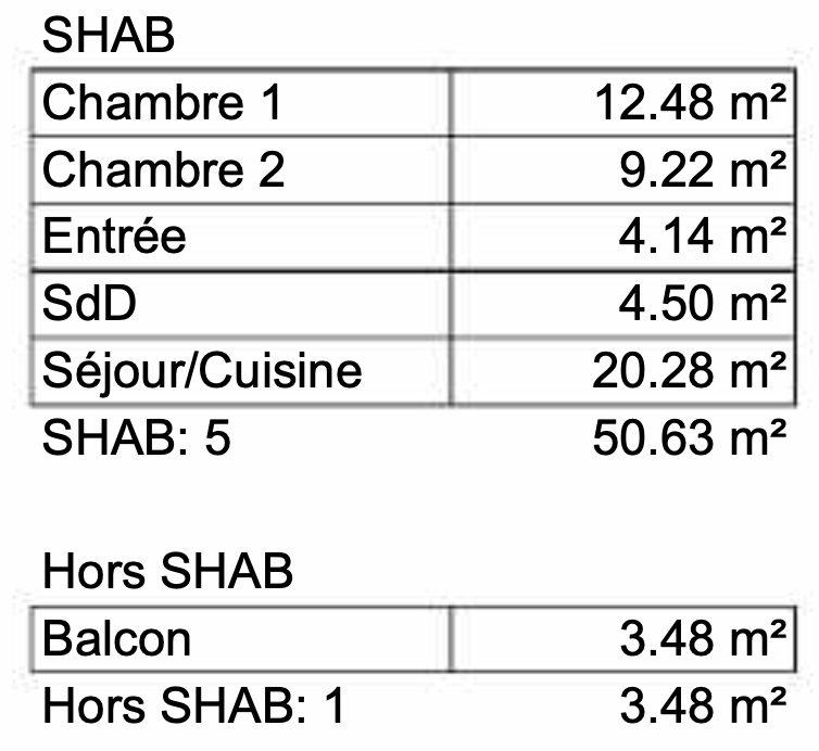 Appartement - 51 m² - 3 pièces