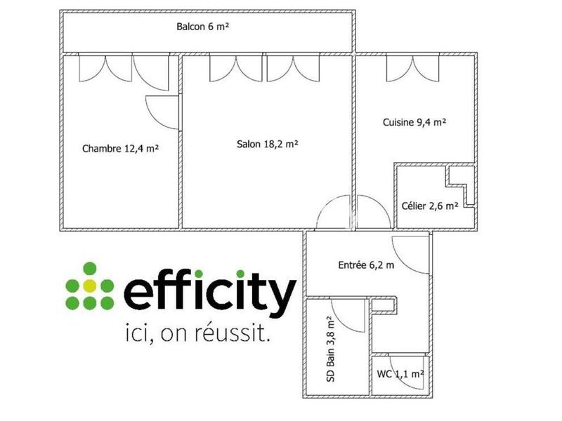 Appartement - 53 m² - 2 pièces