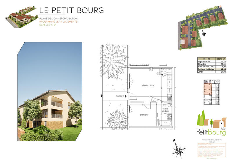 Appartement - 43 m² - 2 pièces