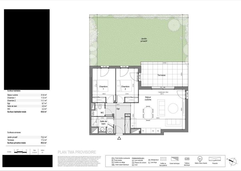 Appartement - 70 m² - 3 pièces