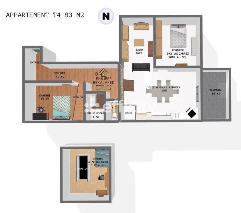 Appartement - 100 m² - 4 pièces