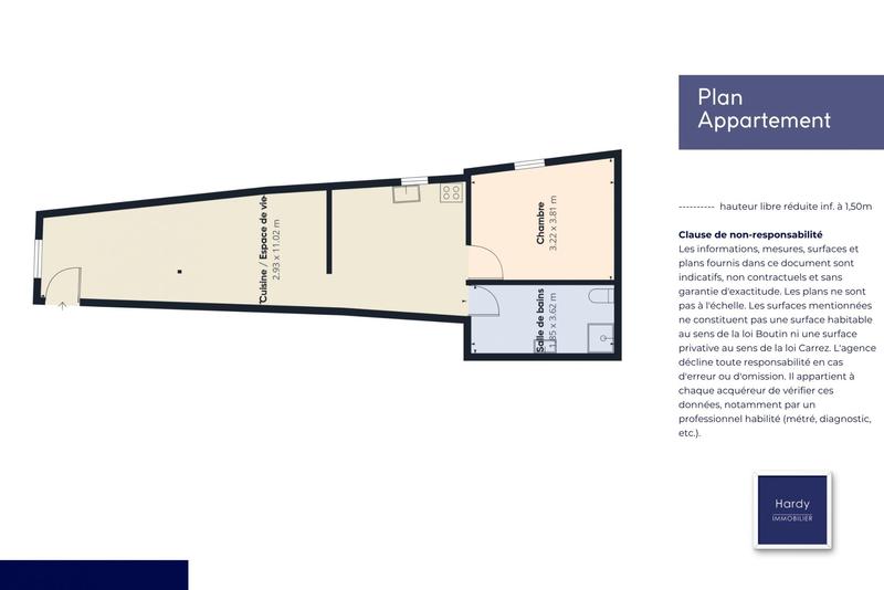 Appartement - 51 m² - 2 pièces