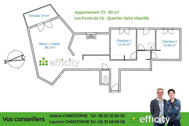 Appartement - 81 m² - 3 pièces