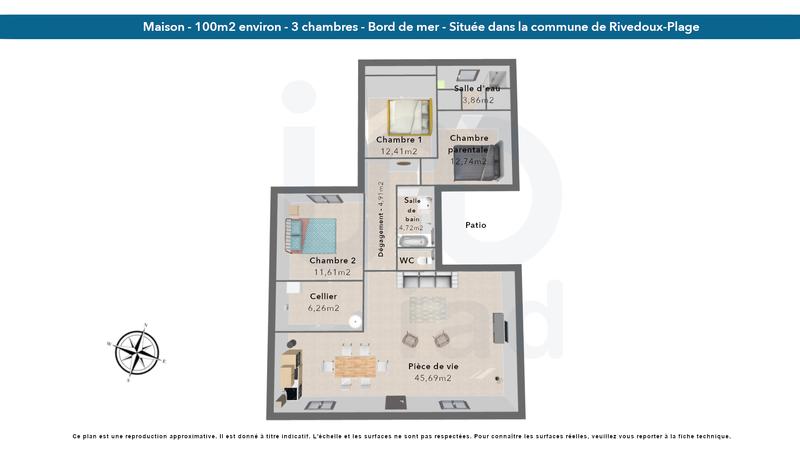 Maison - 100 m² - 4 pièces