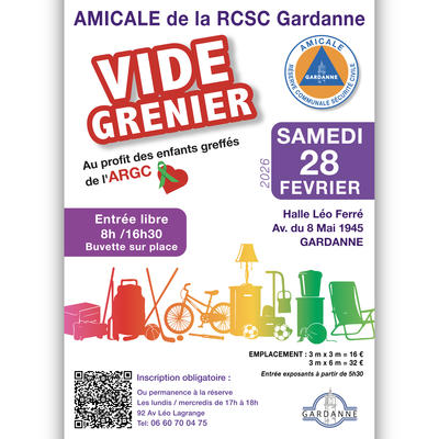 2ème vide grenier de l'amicale rcsc gardanne