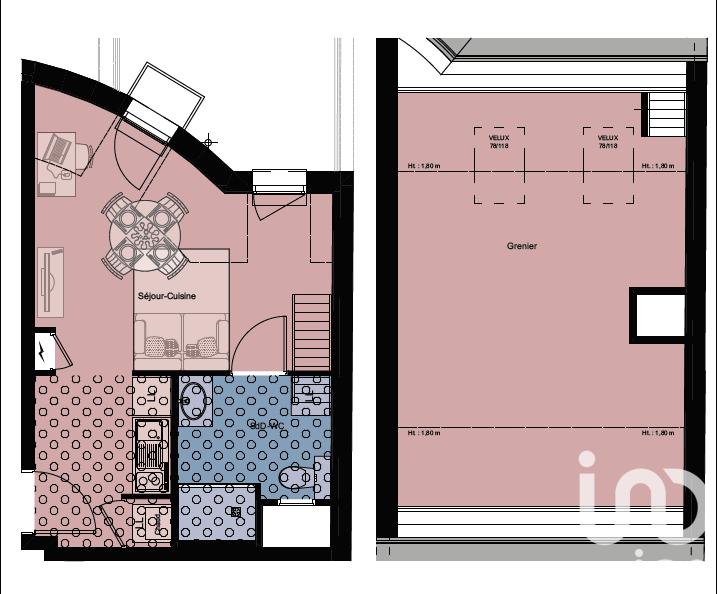 Duplex - 50 m² - 2 pièces