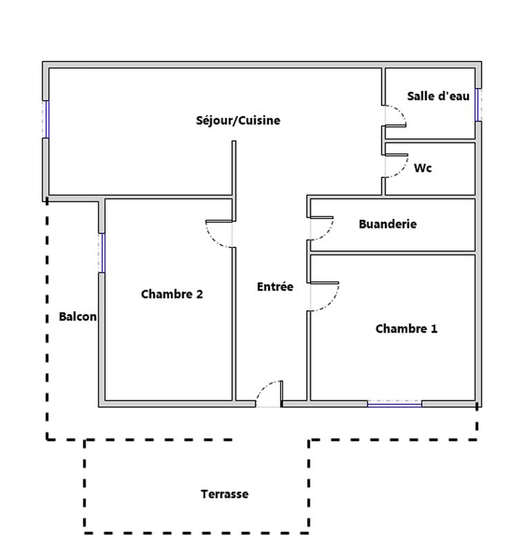Appartement - 65 m² - 3 pièces