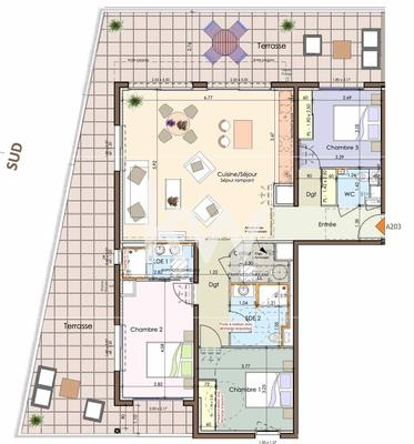 Appartement - 100 m² - 4 pièces