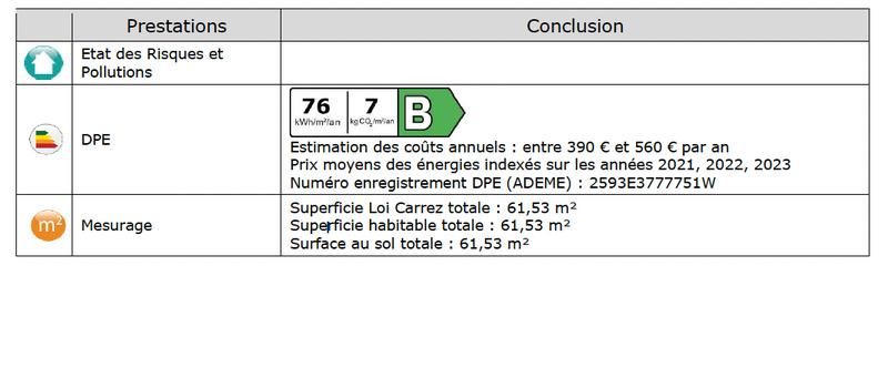 Appartement - 62 m² - 3 pièces