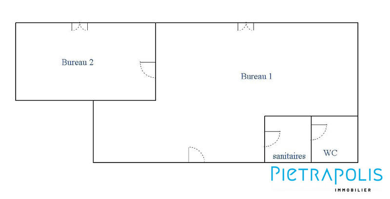 Bureau - 46 m² - 1 pièce