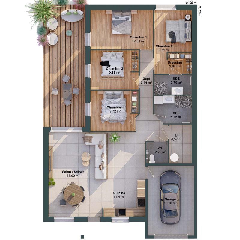 Maison - 109 m² - 6 pièces