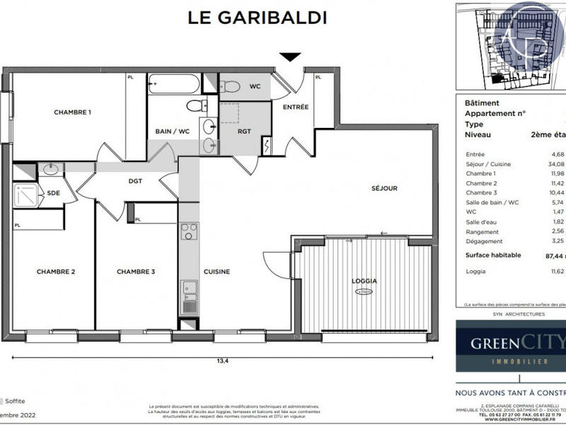 Appartement - 87 m² - 4 pièces