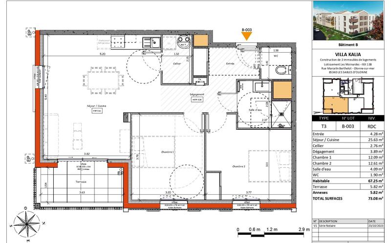 Appartement - 67 m² - 3 pièces