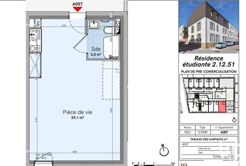 Appartement - 32 m² - 1 pièce