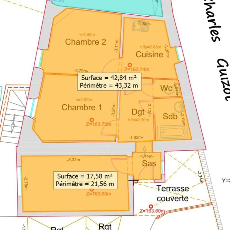 Appartement - 60 m² - 3 pièces