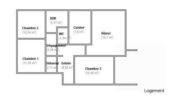 Appartement - 79 m² - 4 pièces