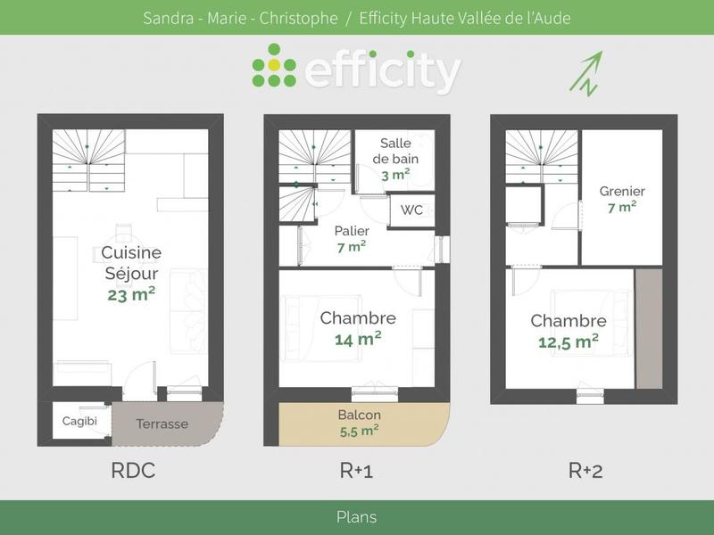 Maison de village - 57 m² - 3 pièces