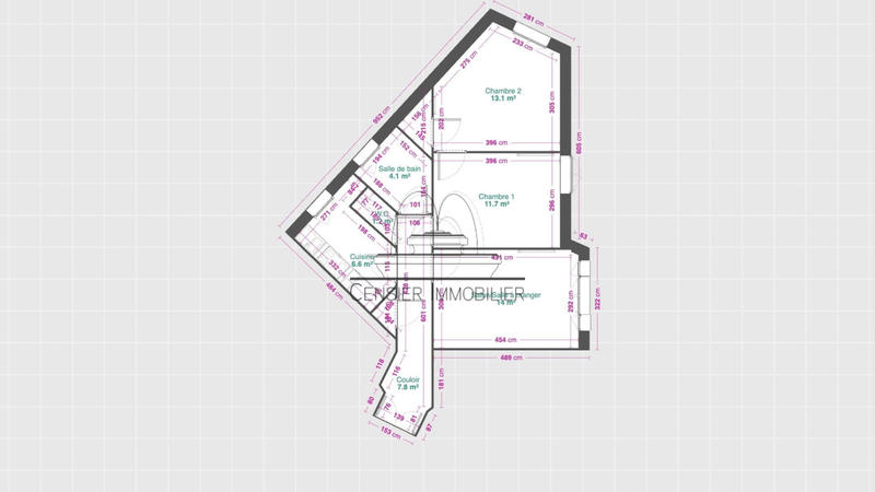 Appartement - 60 m² - 3 pièces