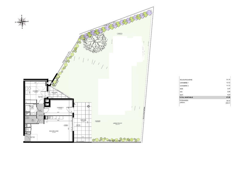 Appartement - 67 m² - 3 pièces