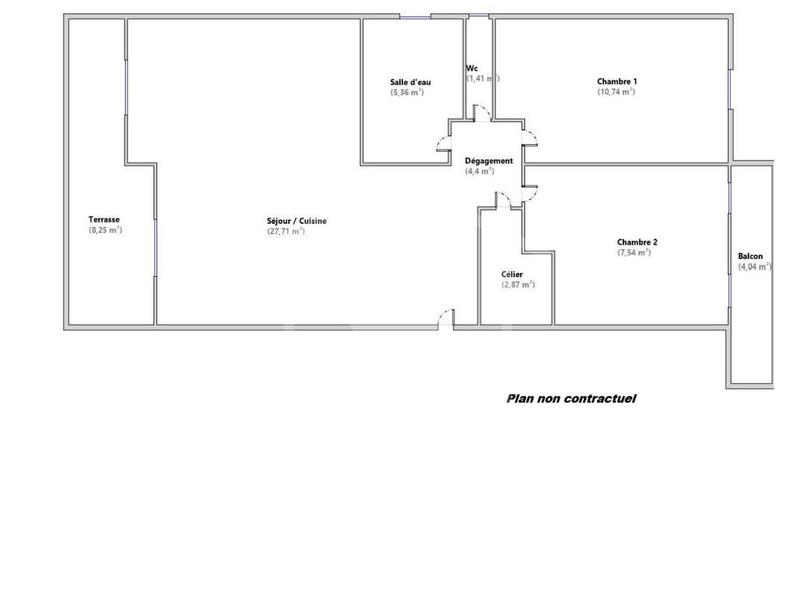 Appartement - 60 m² - 3 pièces