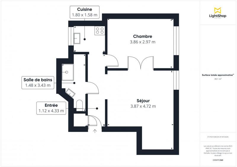 Appartement - 40 m² - 2 pièces