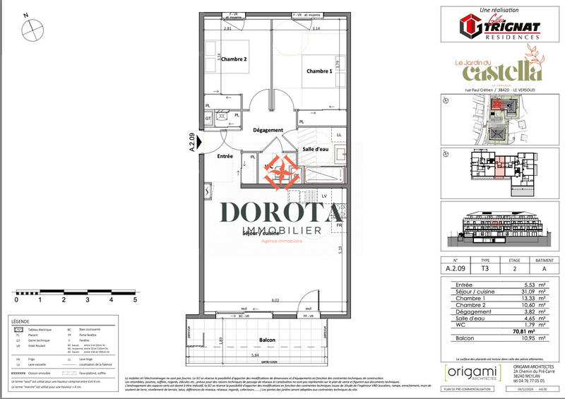 Appartement - 71 m² - 3 pièces