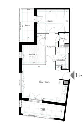 Appartement - 64 m² - 3 pièces