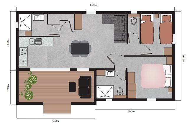 Châlet - 38 m² - 3 pièces