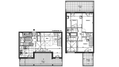 Duplex - 90 m² - 4 pièces
