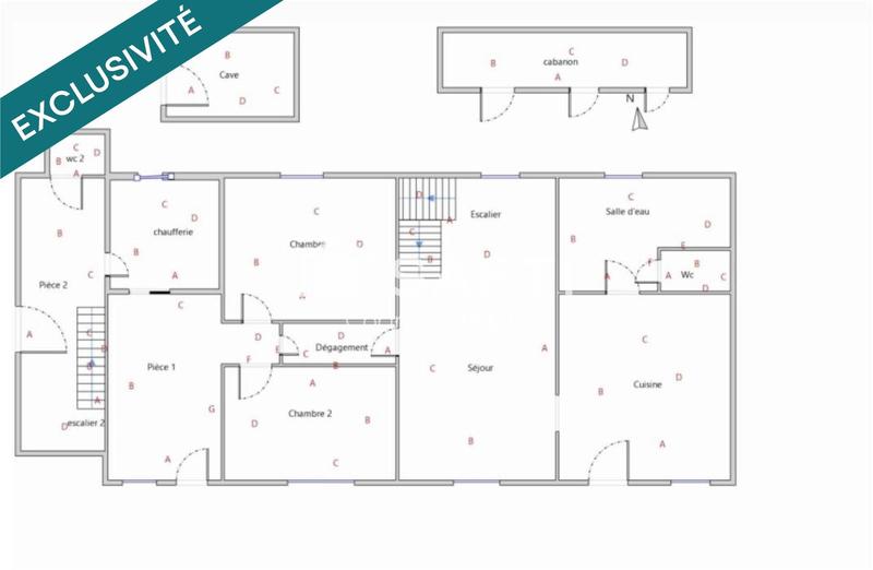 Maison de village - 80 m² - 6 pièces