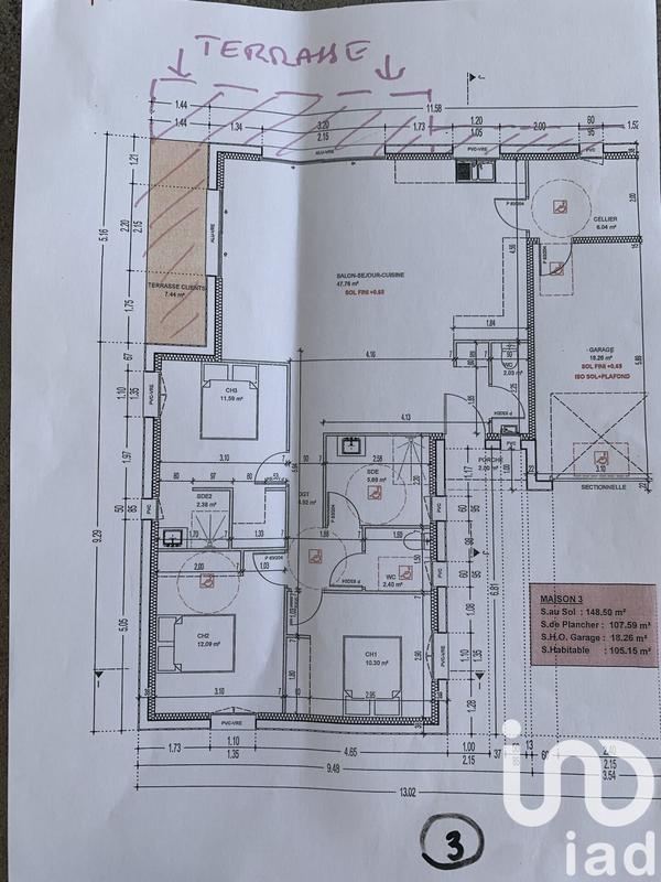 Maison - 103 m² - 4 pièces