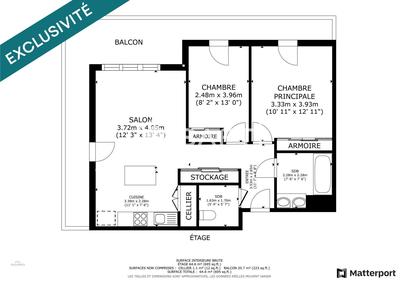 Appartement - 62 m² - 3 pièces