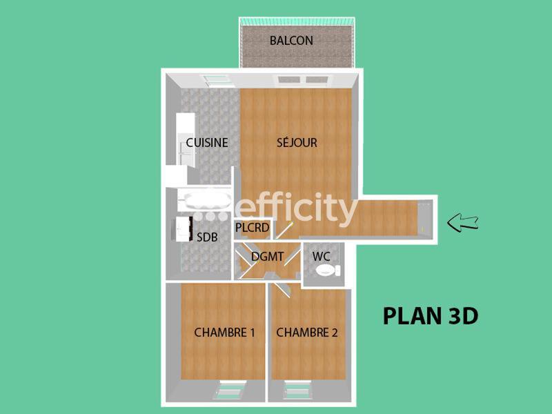 Appartement - 60 m² - 3 pièces