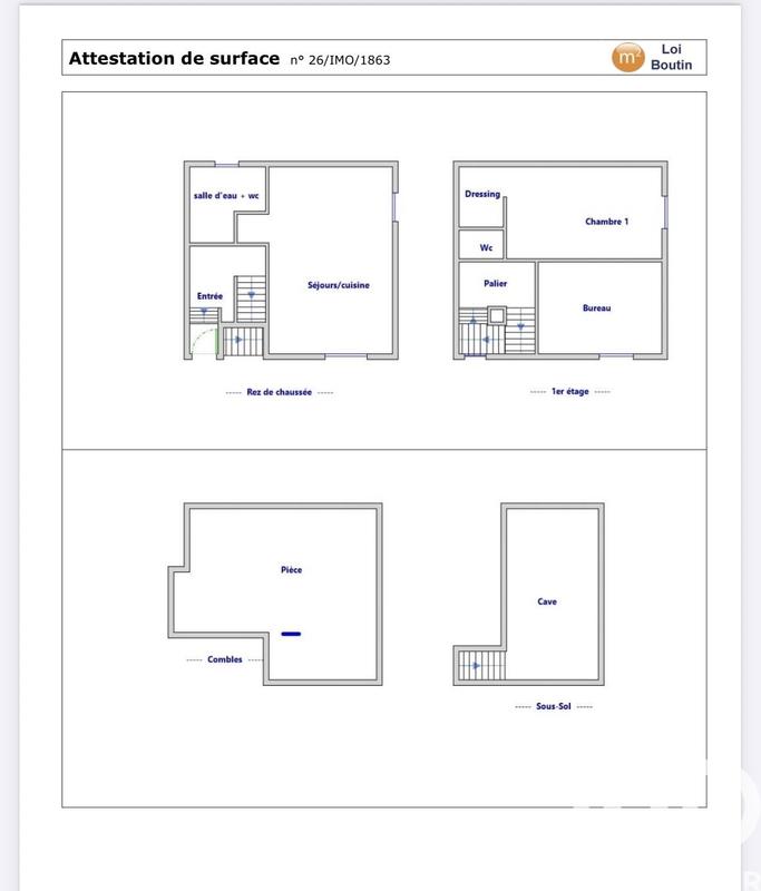 Maison - 56 m² - 3 pièces