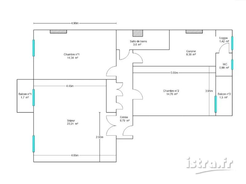 Appartement - 71 m² - 3 pièces