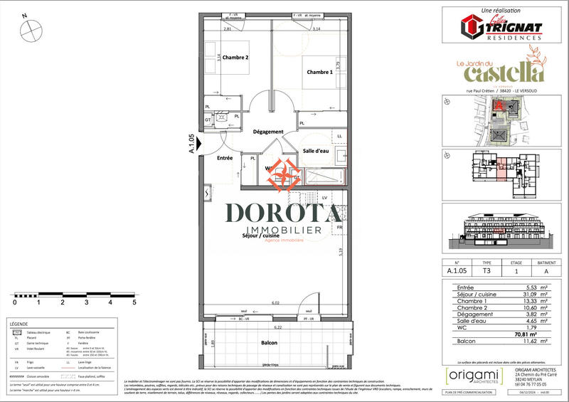 Appartement - 71 m² - 3 pièces