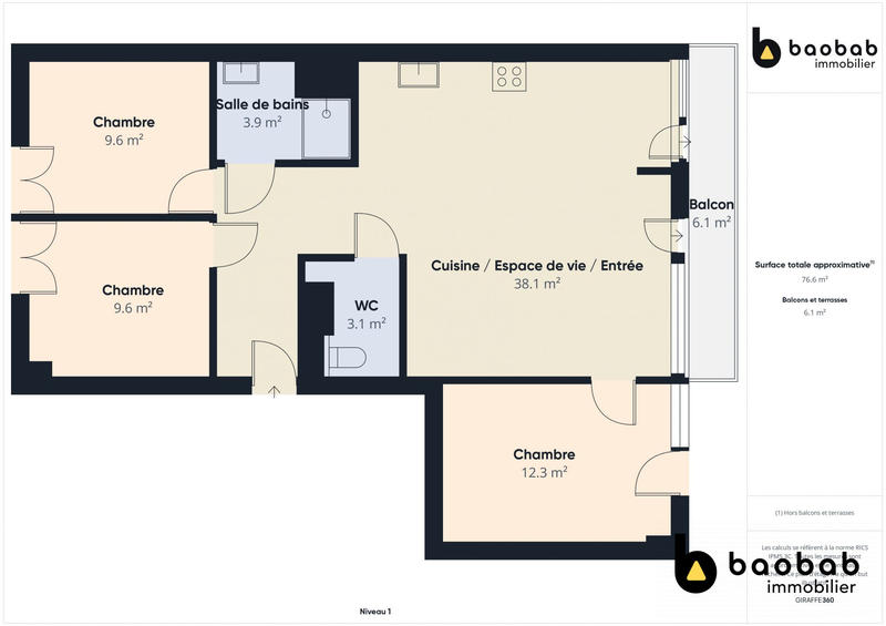 Appartement - 78 m² - 4 pièces