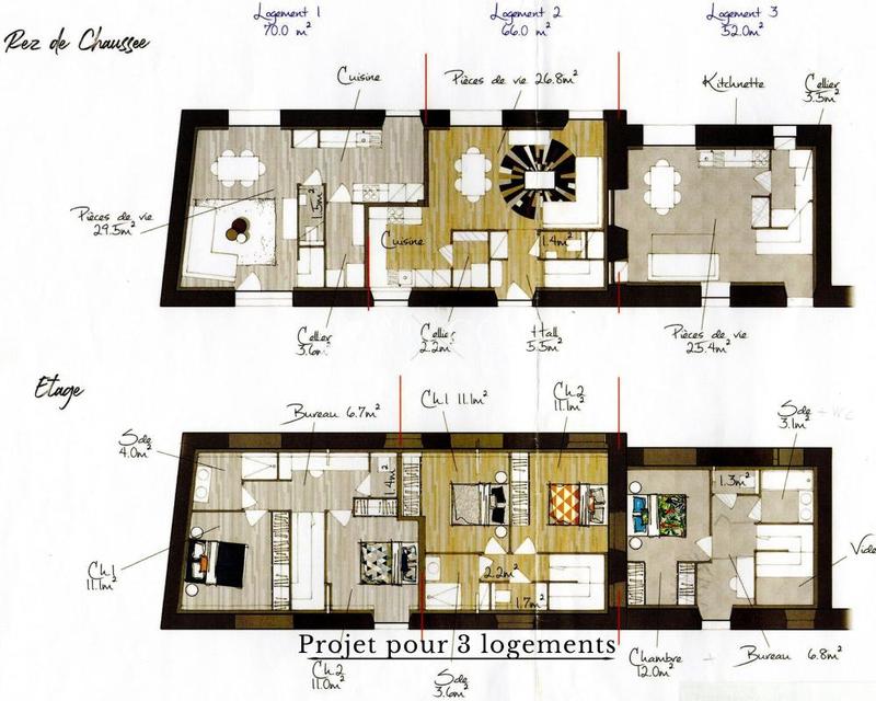 Corps de ferme - 1 m² - 3 pièces