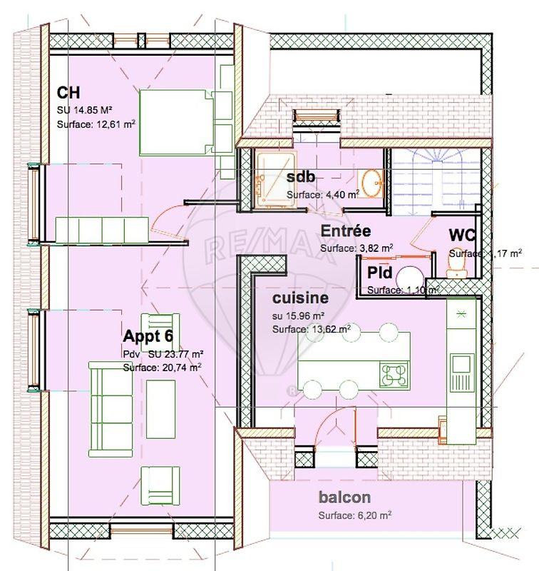 Appartement - 65 m² - 3 pièces