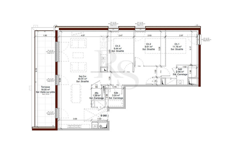 Appartement - 83 m² - 4 pièces