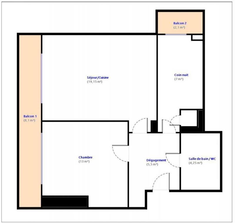 Appartement - 48 m² - 3 pièces