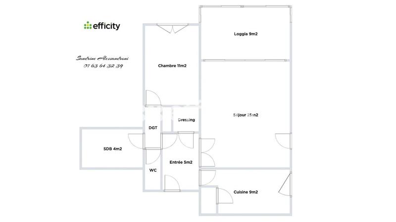Appartement - 60 m² - 2 pièces