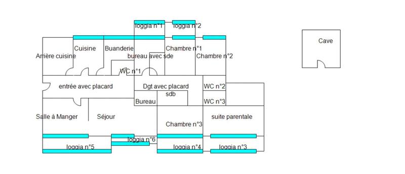 Appartement - 205 m² - 7 pièces