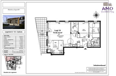 Appartement - 93 m² - 4 pièces