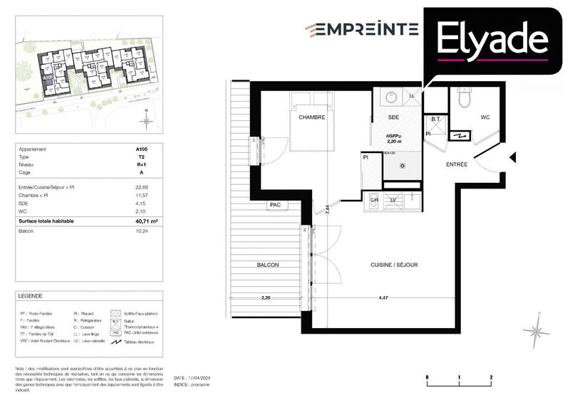 Appartement - 41 m² - 2 pièces